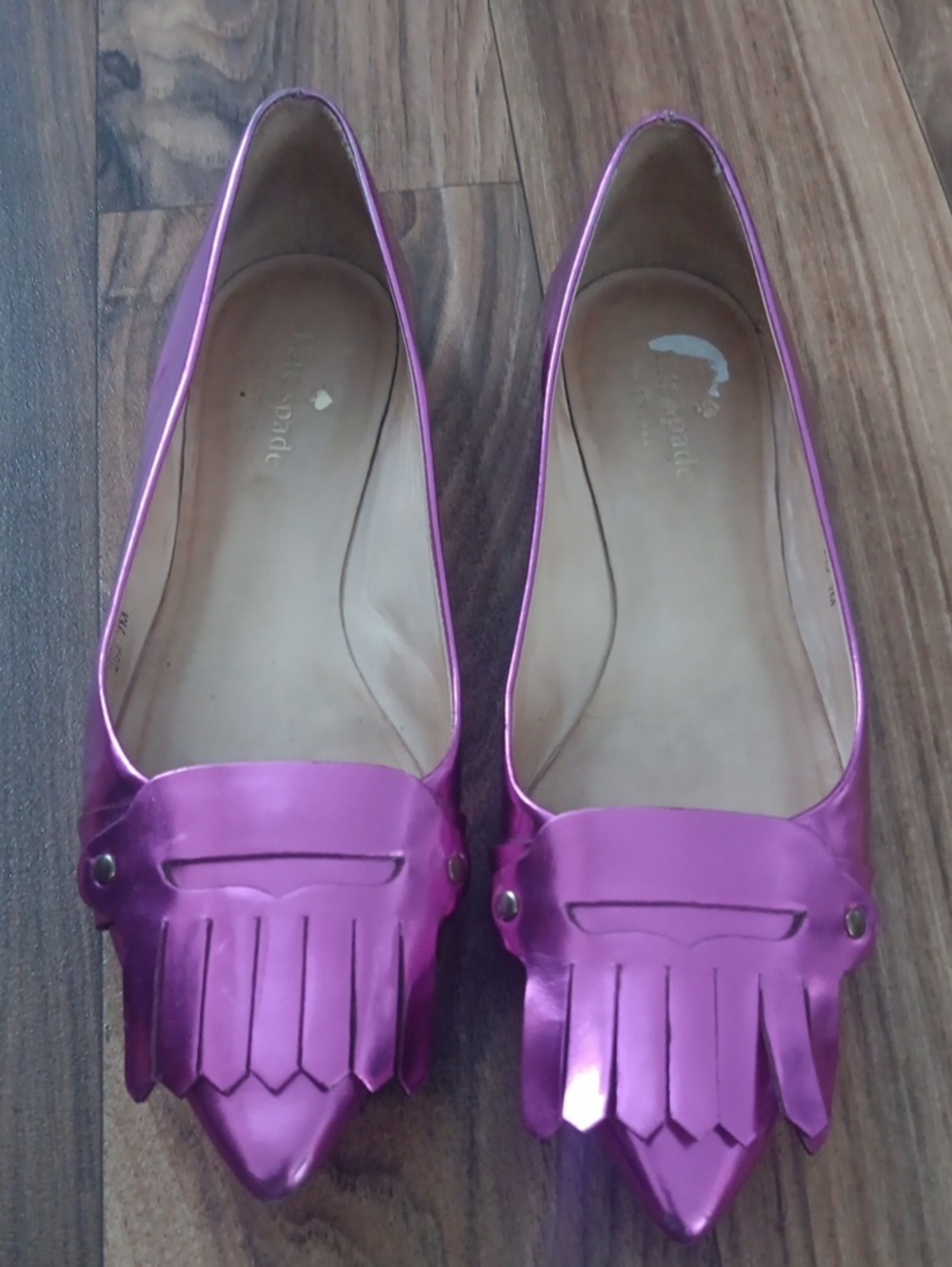 Kate Spade Metallic Kiltie Fringe Ballet Flats
